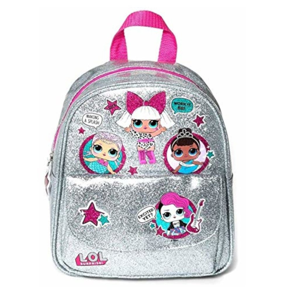 LOL Surprise Backpack Girls Silver 10" Mini Small Bag Kids School Supplies